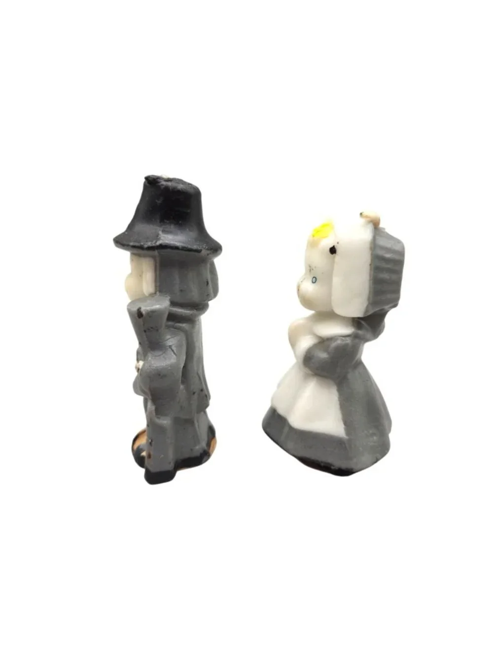 Vintage Gurley Pilgrim Figure Candles Thanksgiving Decor Set Of 2